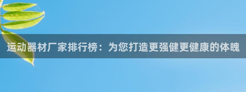 意昂体育3平台APP：运动器材厂家排行榜：为您打造更